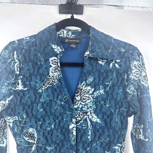 Vintage Y2K INC International Concepts Women's‎ Lace Button Front Blouse Medium - Picture 4 of 10